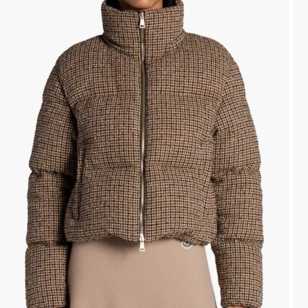 Moncler Seboune Houndstooth Down Jacket size 0